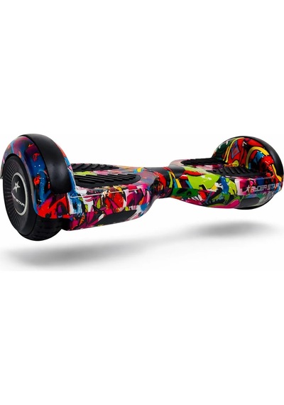 Elektrikli Kaykay Hoverboard 6.5 Inch Taşıma Çantalı Bluetooth Hoparlörlü Akıllı Denge - Rs-s5 Grafiti Mix