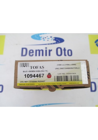 7716094-7620467 Buji Bobin Kablo Takımı Karbüratörlü 1,4 Uno 70 S