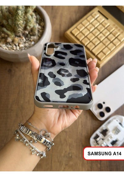 Samsung Galaxy A14 Uyumlu Lüks Leopar Desenli Silikon Telefon Kılıfı Çok Renkli