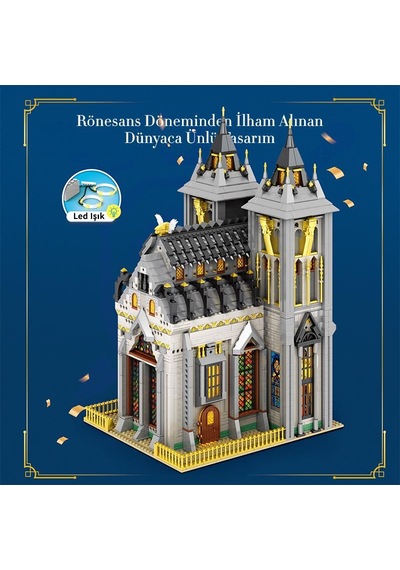 Reobrix 66027 Ortaçağ Kilisesi Yaratıcı Yapı Blok Seti Building Blocks European Century Medieval Churches - 3468 Parça