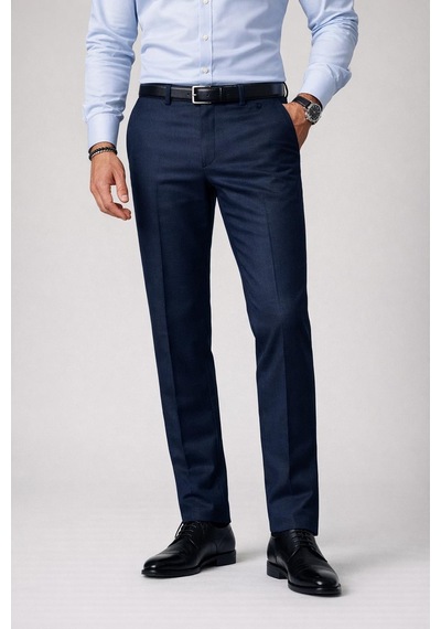 Classics Men Caserta Klasik Fit Likralı Erkek Kanvas Pantolon - 7516 Lacivert