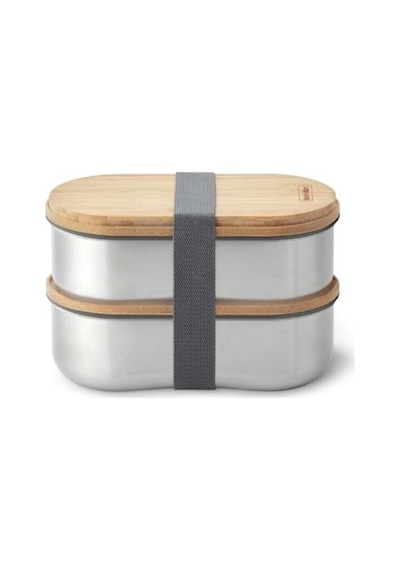 Black Blum Çelik Bento Kutusu, Çift Katmanlı, 1l Kapasiteli, Bambu Kapak Saklama Kapları Çok Renkli