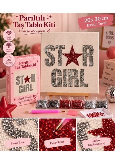 Bedazzling Taşlı Tuval Kiti Küçük Boy Stargirl 1 Adet