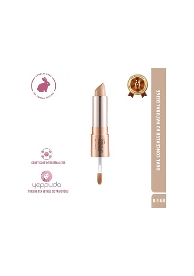 Merythod Dual Concealer 02 Natural Beige - Çift Uçlu Kapatıcı Stick Ve Likit
