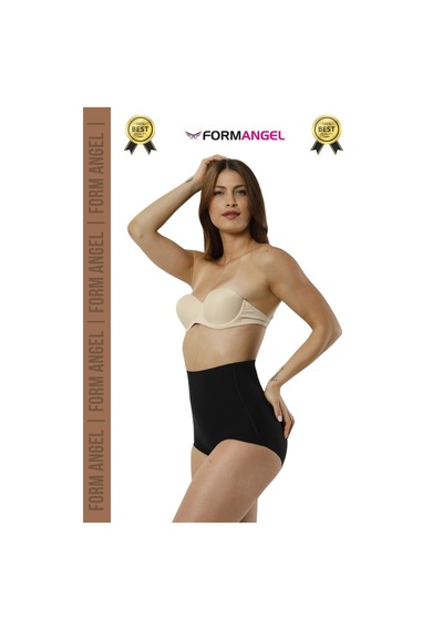 Form Angel Korse İz Göstermeyen Kaymaz Kadın Lazer Kesim Slip Korse 6'lı Set Siyah-ten