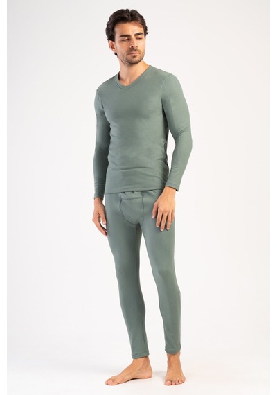 Yake Store Erkek Comfort V Yaka Uzun Kol Iclık Takım - Navy Blue Lacivert