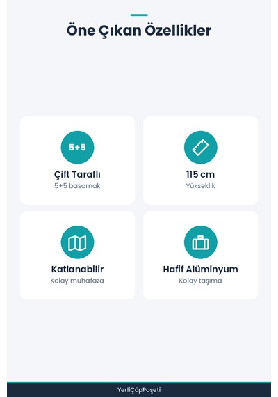 5+5 Çift Basamaklı Alüminyum Merdiven Standart