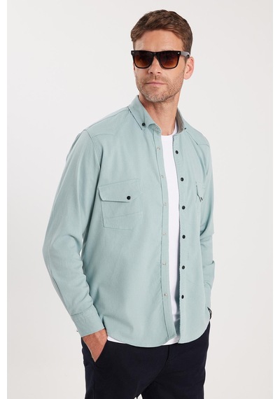 Tudors Erkek Regular Fit Rahat Kesim Çift Cepli Spor Yaka Denim Mint Gömlek-36857 Mint Tudors Erkek Regular Fit Rahat Kesim Çift Cepli Spor Yaka Denim Mint Gömlek-36857 Mint