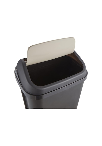 Polytime Sallanır Kapak Ofis Banyo Mutfak Bahçe Çöp Kutusu Kovası / 35 Litre / Gri / 57x38x30 Cm