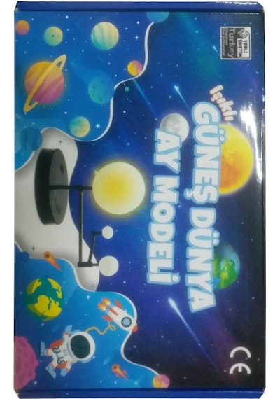 Işıklı Güneş Dünya Ay Modeli 1 Paket Led Işıklı Gezegen Maketi Boya Fırça Eğitici Maket Deney Seti Plastik Güneş Sistemi