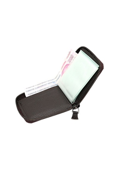 Westpolo Hakiki Deri Kağıt Para Ve Bol Şeffaf Kart Bölmeli, Fermuarlı Unisex Kartlık - 506kahverengi Kahverengi