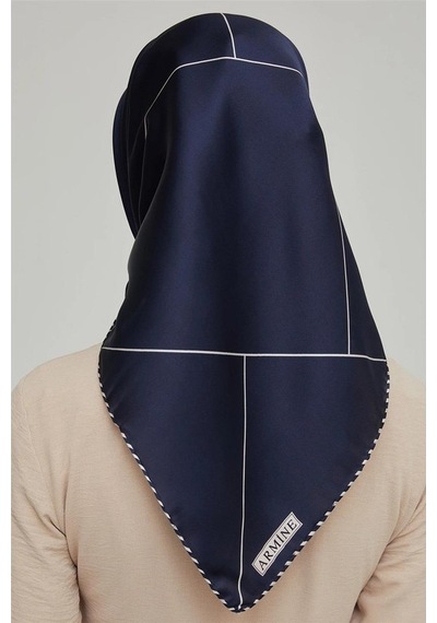Armine Dj Saf İpek Eşarp 8655d T Nostalji Twill -05 Lacivert