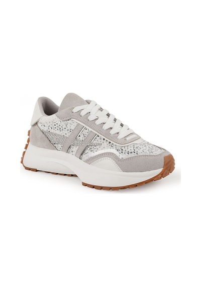 Lbr Libero L083.83161 Taş İşlemeli Kalın Tabanlı Kadın Sneaker Buz-beyaz