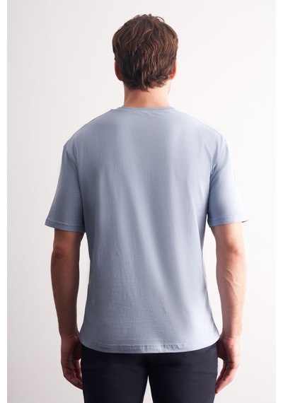 Mavi Bisiklet Yaka Kısa Kol Slim Fit Pamuklu Basic Tişört 1011255106 Mavi