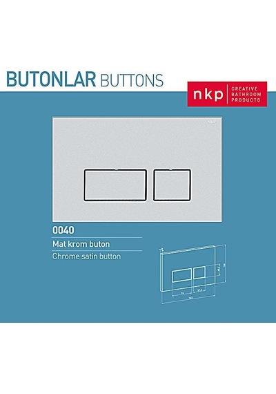Nkp Gömme Rezervuar Butonu Mat Krom - Nkp0040 Mat Krom