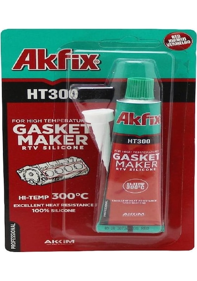 Akfix Kırmızı Yüksek Isı Silikonu Sıvı Conta 310 ML