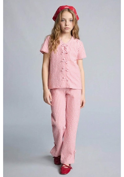 Defacto Regular Fıt 2li Pijama Takımı Kız Çocuk H2657a826spbr96 Pembe-br96