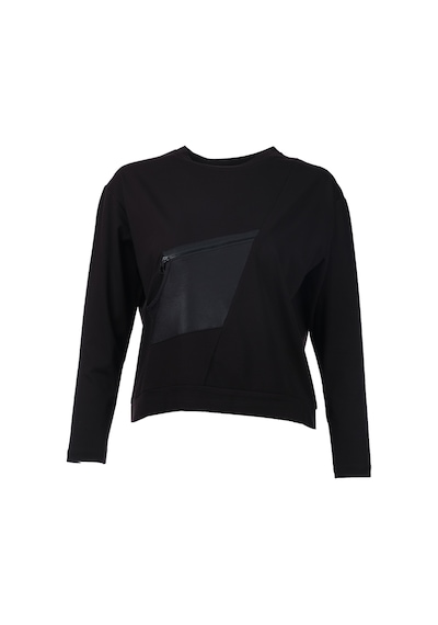 On Kadın Oversize Uzun Kol Minimalist Bluz - Günlük Stil Siyah