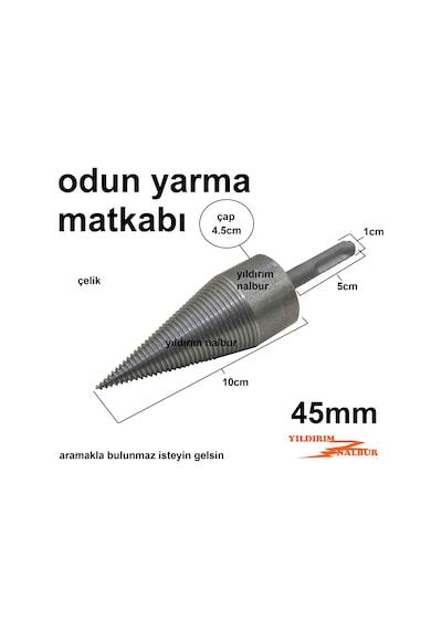 45 Mm Çelik Odun Yarma Matkap Ucu Kalın Sds Plus Yarma Kaması Çel