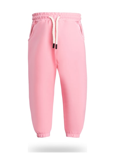 Heyadventure Kız Çocuk Jogger Eşofman Altı 3 İplik Şardonlu Cepli Paçası Lastikli Pembe
