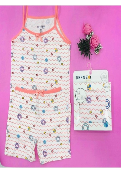 Defne Baby % 95 Pamuklu Kız Çocuk Atlet Boxer İç Çamaşır Takımı-603 Çok Renkli