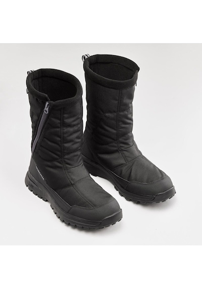 Decathlon Erkek Su Geçirmez Outdoor Kar Botu - Siyah - Sh100 Zip Siyah