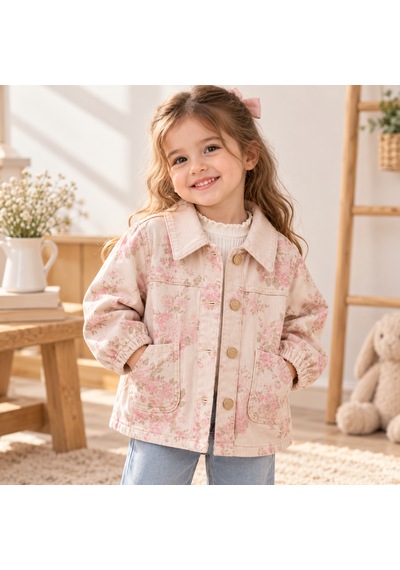 Tucankids Kız Çocuk Çiçek Desenli Doğal Ham Kumaş Mevsimlik Ceket Düğmeli Cepli Baharlık Ceket Bej Tucankids Kız Çocuk Çiçek Desenli Doğal Ham Kumaş Mevsimlik Ceket Düğmeli Cepli Baharlık Ceket Bej