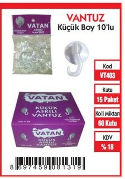 Vatan Vt403 Vantuz Küçük Boy 10 Lu