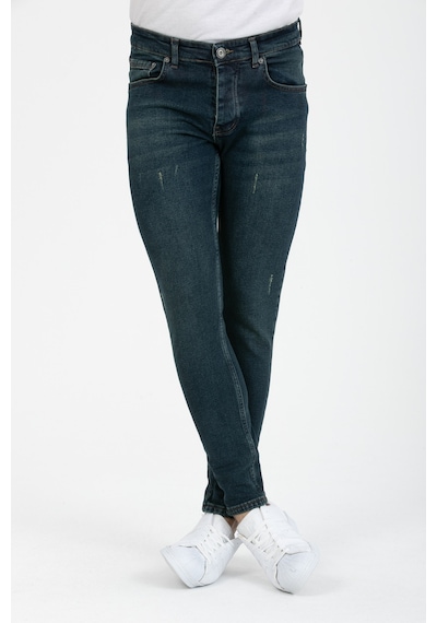 Erkek Yeşil Tint Destroy Skinnyfit Likralı Jean Kot Pantolon Yeşil