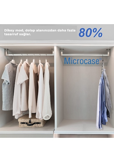 Microcase 5 Delikli Çok İşlevli Katlanabilir Askı Düzenleyici Organizer 2 Adet Al5358 Siyah