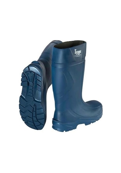 Techno Boots Poliüretan Soğuğa Dayanıklı Kısa Çelik Burunlu Mavi Çizme Mavi