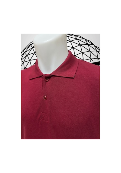 Parshey Regular Fit %100 Pamuk Polo Yaka Yarım Kollu Basic T-shirt Bordo