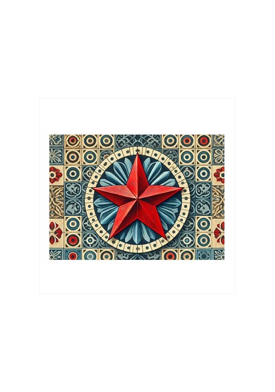 Mozaik Yıldız Deseni Modern Mdf Tablo