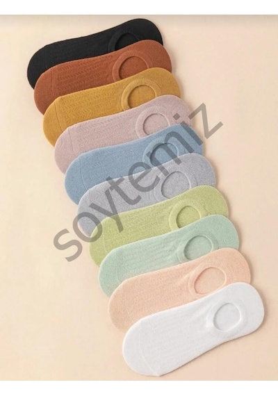 Unisex Görünmez Spor Ayakkabı Çorabı 8 Çift Çok Renkli