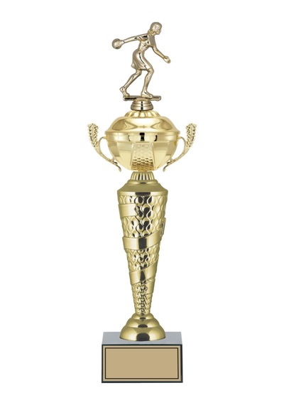 Odak Kupa - Figürlü Kupalar - Bowling Kadın Figürlü Kupalar Fg-076 B - 48 Cm Altın - Beyaz