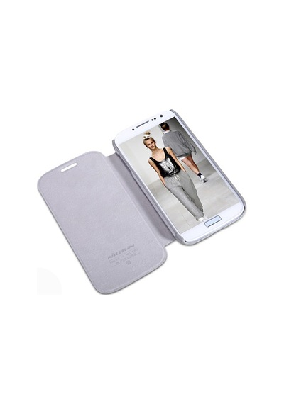 Nillkin İ9500 Galaxy S4 İle Uyumlu Nillkin Ağaç Dokulu Kapaklı Kılıf Gri