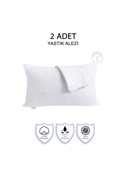 Vionel Home %100 Pamuklu 2'li Yastık Alezi Yastık Kılıfı Su - Sıvı Geçirmez 50 x 70 CM