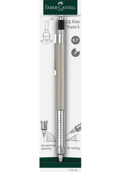 Faber-Castell Vario Lüx Versatil Kalem, 0.7 mm Uç, Sertlik Ayarlı Metal Uç,Silgili, Ergonomik Tutuş,Champagne Gold