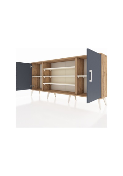 Arges Konsol 5 Raflı 2 Kapaklı 176x30x83 Çam-antrasit/aytaşı Antrasit/aytaşı Arges Konsol 5 Raflı 2 Kapaklı 176x30x83 Çam-antrasit/aytaşı Antrasit/aytaşı