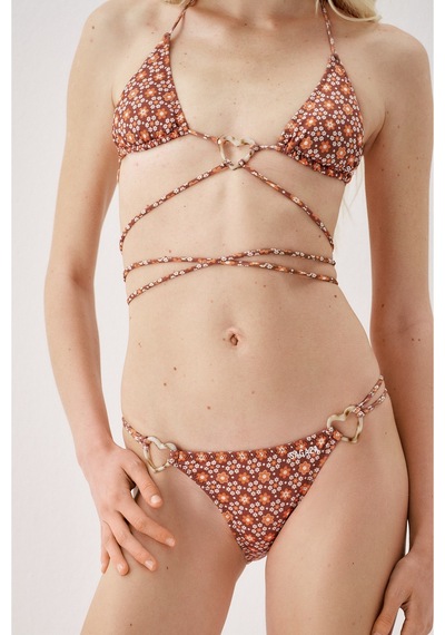 Sagaza Studio Ss6055 Çtır Çiçek Desenli Üçgen Bikini Set Cok Renklı