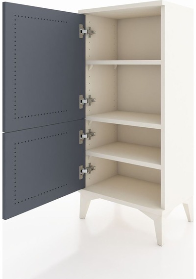 Arges Komodin 3 Raflı 2 Kapaklı 44x30x96 Aytaşı-antrasit Aytaşı
