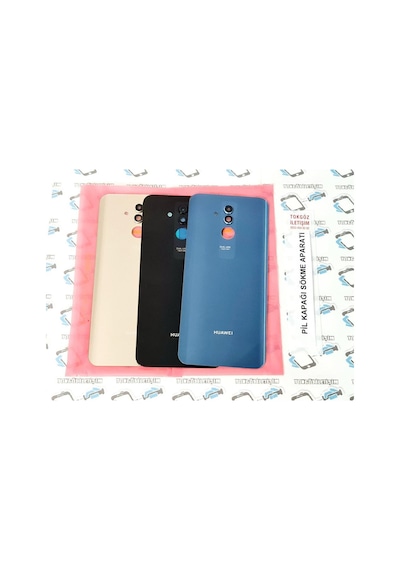 Tkgz - Mate 20 Lite Arka Pil Batarya Kapağı (Kamera Lensli Cam) (275868813) Siyah