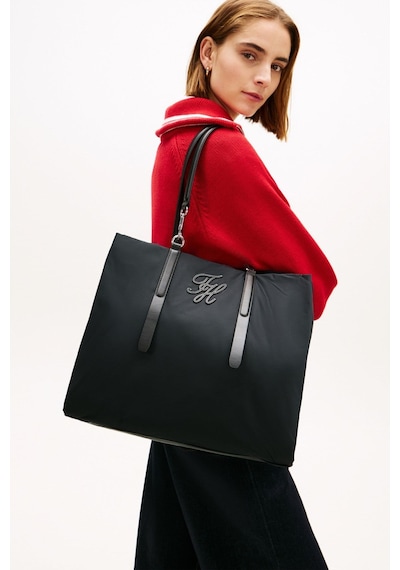 Tommy Hilfiger Th Elevated Nylon Siyah Tote Çanta-15492
