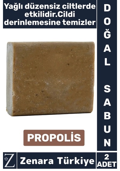 Bitkisel Organik Doğal Saç Yüz Vücut El Kullanım Cilt Temizleyici Parlatıcı Sabun Propolis 2 Adet