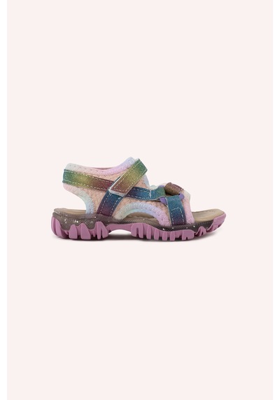 Panço Kız Bebek Cırt Cırt Detaylı Pembe Sandalet