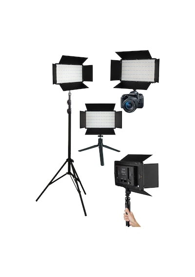 Profesyonel Led Işık 800 Ledli Dslr Fotoğraf Makinesi Video Kamera Işığı Sabit Paraflash + 2m Işık