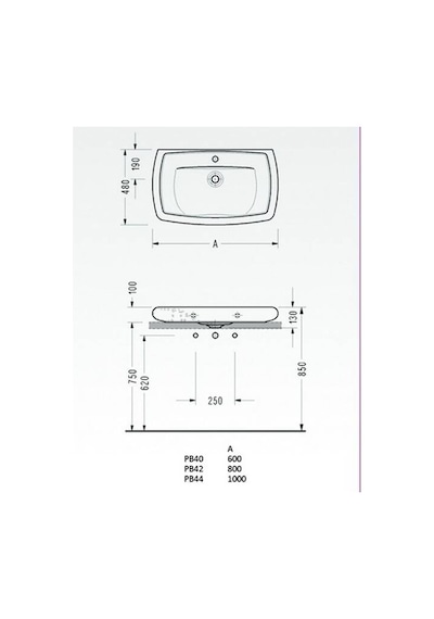 Serel Pebble Lavabo Beyaz 48x100 Cm - Pb44tds000 Diğer