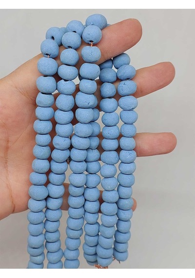 Mavi Pigmentli Seramik Boncuk Dizi 8-9mm/29cm 54232 Çok REnkli