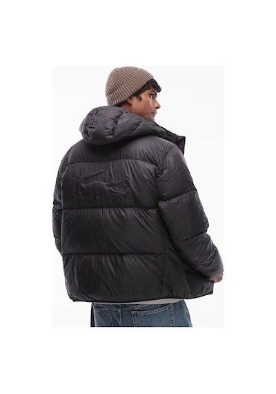 Lacoste Relaxed Fit Down Fill Jacket Kaz Tüyü Dolgu Sabit Kapüşonlu Siyah Mont Siyah