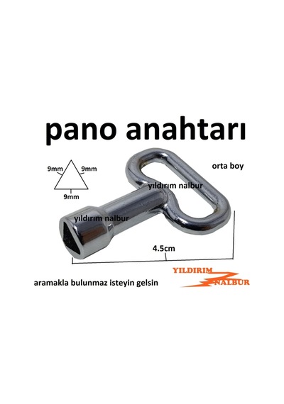 Pano Anahtarı Orta Boy Dolap Anahtarı 9mm Sağlam - 42072965